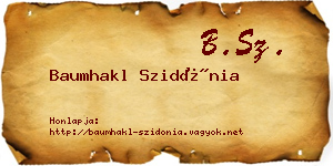 Baumhakl Szidónia névjegykártya